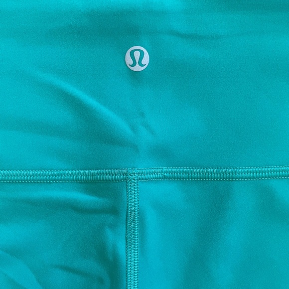 Lululemon Wunder Train High Rise Short 8” Teal Green Workout Bike Shorts Size 4 - Picture 6 of 7